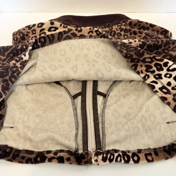 Rebecca Malone Velour Collared Zippered Vest Ladies Size XL Brown Animal Print - Picture 12 of 16